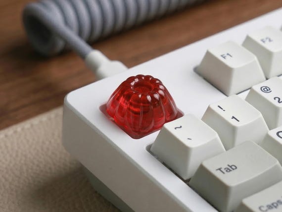 Jelly Pudding Resin Artisan Food Keycap for Mechanical Gaming Keyboard, Custom ESC Gamer Gift