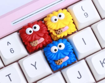 Cute Monster keycap - Artisan Keycap for Cherry MX Keycap Mechanical Gaming Keyboards (3 colors)