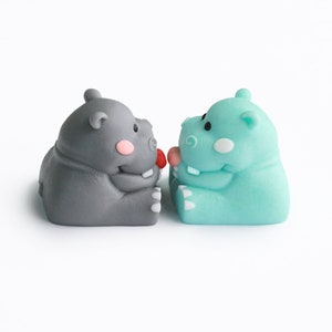 Touche de clavier mécanique de jeu Happy Hippo en résine artisanale, ESC personnalisée, cadeau pour gamer image 4