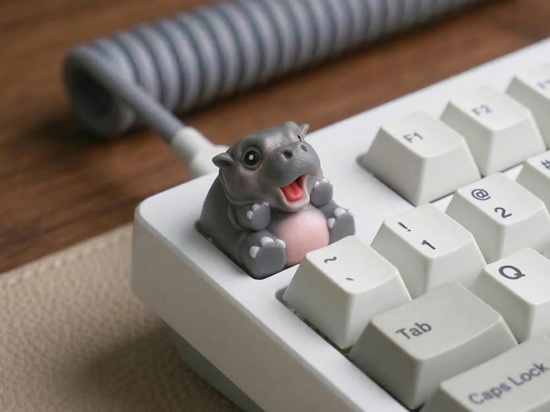 Hippo Keycap Baby Hippo (moo Deng) Artisan Keycap for Cherry MX Keycap Mechanical ...