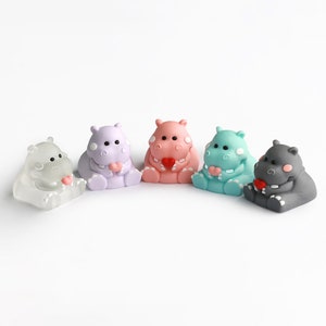 Touche de clavier mécanique de jeu Happy Hippo en résine artisanale, ESC personnalisée, cadeau pour gamer image 2