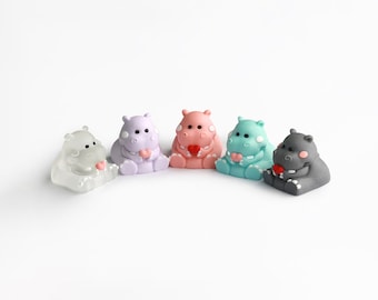 Happy Hippo keycap - Artisan Keycap for Cherry MX Keycap Mechanical Gaming Keyboards (5 colors)