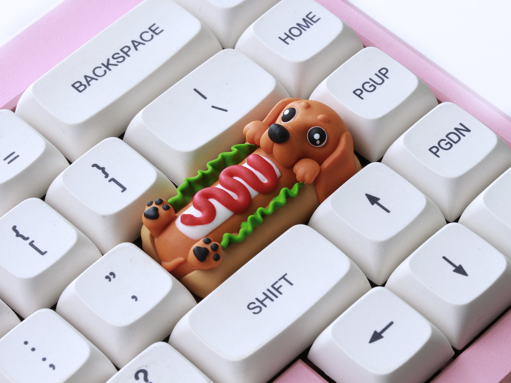 Dachshund Hotdog Artisan Keycap for Cherry MX Enter/shift/2.25u