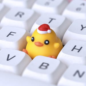 Tecla Duckie - Tecla artesanal para teclados mecânicos gamer com switches Cherry MX (4 cores) Xmas Duckie