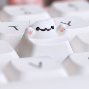 Catty keycap (Bongo cat meme inspired) - Bongo cat keycap - Artisan Keycap for Cherry MX Keycap Mechanical Gaming Keyboards (3 colors)