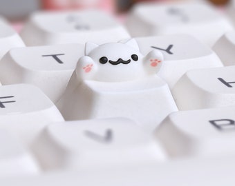 Catty keycap (Bongo cat meme inspired) - Bongo cat keycap - Artisan Keycap for Cherry MX Keycap Mechanical Gaming Keyboards (3 colors)