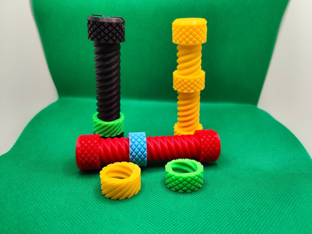Spinning Fidget Screw Keychain 3D Printed Screw Shaped Etsy