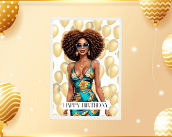 Digital Download - Bundle Of 9 Birthday Divas Greeting Cards