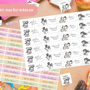 Namensetiketten, Textiletiketten, Kinder, Wasserfest