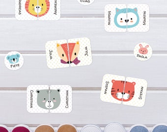 Shoe stickers, shoe labels, name labels, name stickers, children's, waterproof, animals