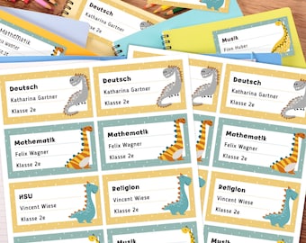 Personalized notebook stickers, children's, waterproof, dinosaur