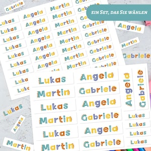 Etichette con nomi, etichette tessili, bambini, impermeabili, dinosauri
