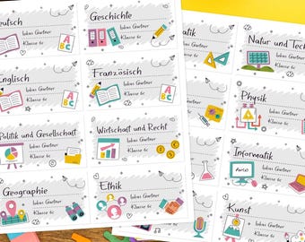 Personalized notebook stickers, children's, waterproof