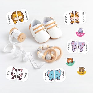 Shoe Stickers, Shoe Labels, Name Labels, Name Stickers, Kids, Waterproof, Animals