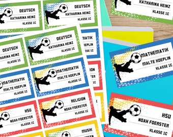 Personalized notebook stickers, children's, football, waterproof