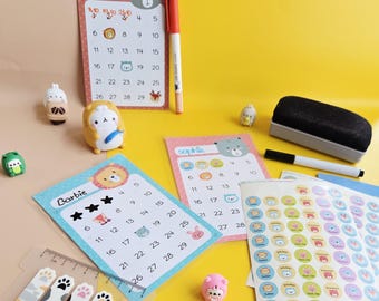 Reusable reward plan, reward chart, reward stickers