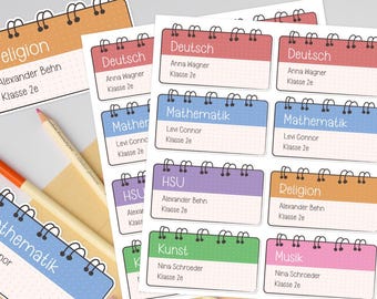 Personalized notebook stickers, children's, waterproof