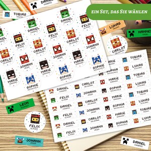 personalisierte Namensetiketten, Namensaufkleber, Kinder, Wasserfest, Computerspiele