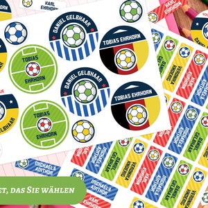 Namensetiketten, Textiletiketten, Kinder, Wasserfest, Fußball