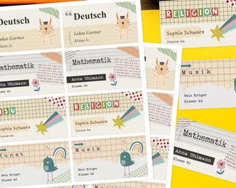 Personalized notebook stickers, children's, waterproof