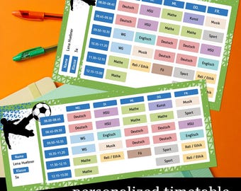 Personalized timetable, stickers, name tag, magnet