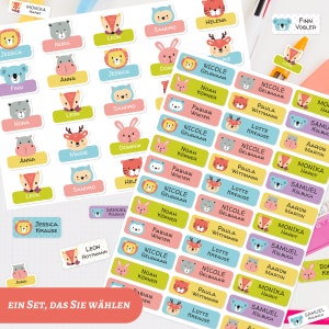 Namensetiketten, Textiletiketten, Kinder, Wasserfest, Bügeletiketten, Tier