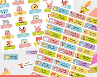 Name labels, textile labels, children's, waterproof, iron-on labels, pet