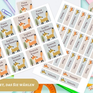 Name labels, textile labels, children, waterproof, fox