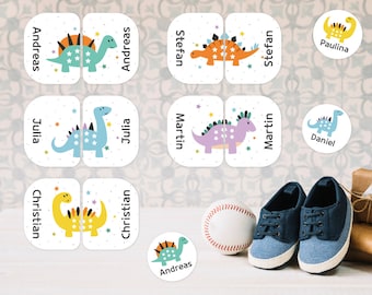 Shoe stickers, shoe labels, name labels, name stickers, children's, waterproof, dinosaur