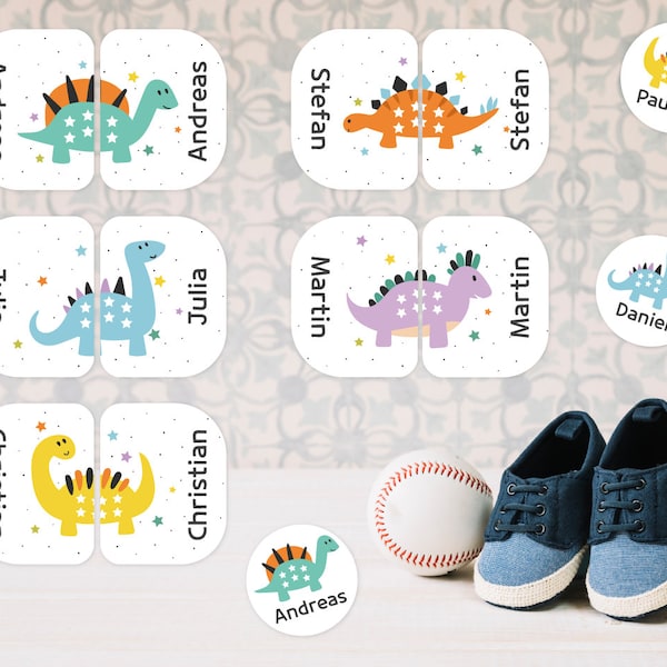 Schoenstickers, schoenlabels, naamlabels, naamstickers, kinderen, waterdicht, dinosaurus