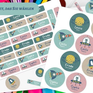Etiquetas De Nombres, Pegatinas De Nombres, Niños, Impermeable, Espacio, Astronauta