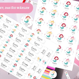 Namensetiketten, Textiletiketten, Kinder, Wasserfest, Auto, Meerjungfrau, Bügeletiketten