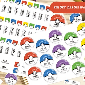 personalisierte Namensetiketten, Namensaufkleber, Kinder, Wasserfest