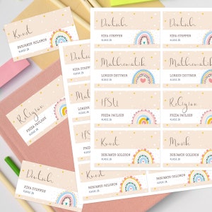 pegatinas de grapas personalizadas, niños, arco iris, impermeables