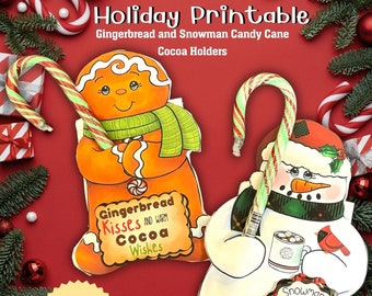 Christmas Cocoa Packet Printables: Snowman & Gingerbread (PDF)