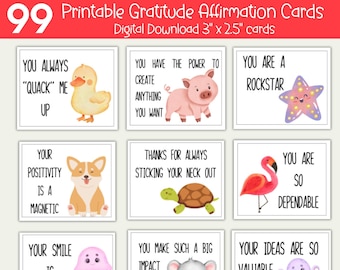Tarjetas de agradecimiento imprimibles: Notas para la lonchera (Descarga digital)