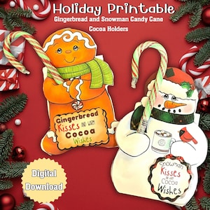 Christmas Cocoa Packet Printables: Snowman & Gingerbread (PDF)
