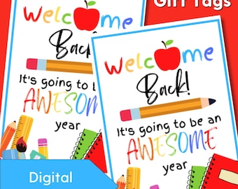 Welcome Back To School Printable Tags, Rainbow Back To School, New School Year, First Day Of School, 1st Day of School, Printable Gift Tags