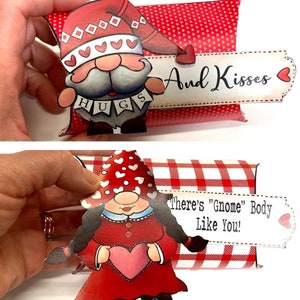 Valentine Gnome DIY Treat Box Printable Candy Wrapper - Etsy