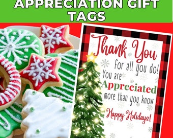 Christmas Appreciation Gift Tags, Employee Appreciation Tag, Thank You Gift, Printable Gift Tag, Teacher Appreciation, Employee Appreciation
