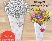 Printable Teacher Appreciation Gift Craft | Paper Flower Bouquet| DIY End of Year Teacher Gift from Kids | Classroom Thank You Activity PDF