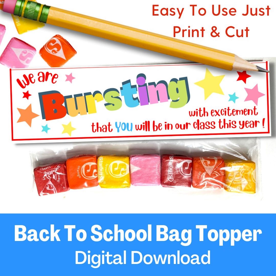 Bursting With Excitement Welcome Back to School Gift, Starburst Kit, Back to School Bag Topper, Fist Day of School Printable, Ziplock Bag - Etsy bursting-with-excitement-welcome-back-to-school-gift-starburst-kit-back-to-school-bag-topper-fist-day-of-school-printable-ziplock-bag-etsy