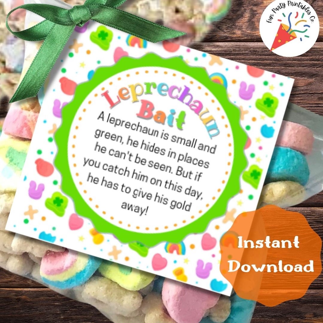 St. Patrick's Day Printable Tag Leprechaun Bait