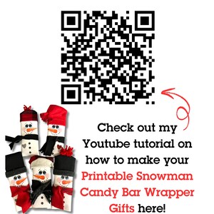 Snowman Candy Bar Wrapper: kerstsokvuller (afdrukbare pdf) afbeelding 3
