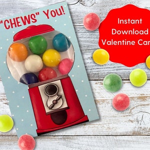 Cartes imprimables pour enfants de la Saint-Valentin, Inserts imprimables Je vous « croque » pour la Saint-Valentin, Insertions de cartes imprimables pour la Saint-Valentin, Boules de gomme pour la Saint-Valentin