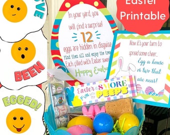 You've Been Egged Easter Printables, Easter Scavenger Hunt, Surprise Easter Egg Hunt Printables, Easter gift, Easter Basket