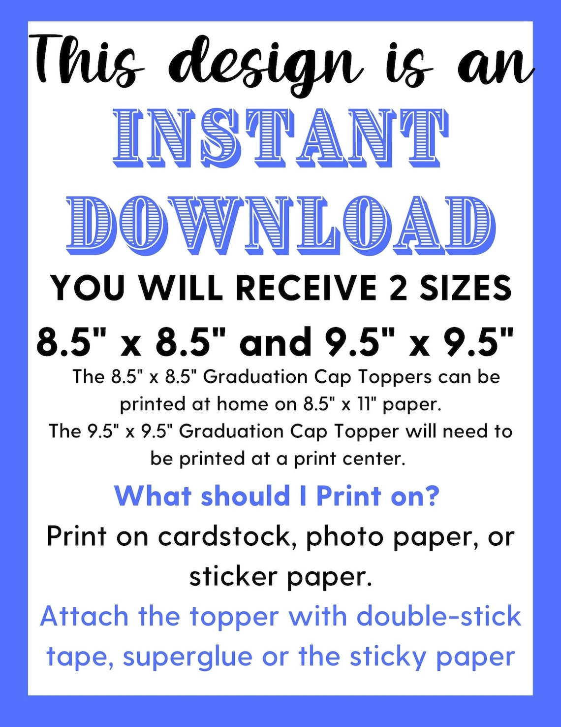 Printable Graduation Cap Topper, DIY Graduation Cap Topper, Work Hard