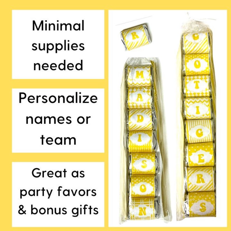 Yellow Alphabet Hershey Nugget Wrappers, DIY Candy Bar, Candy Bar ...
