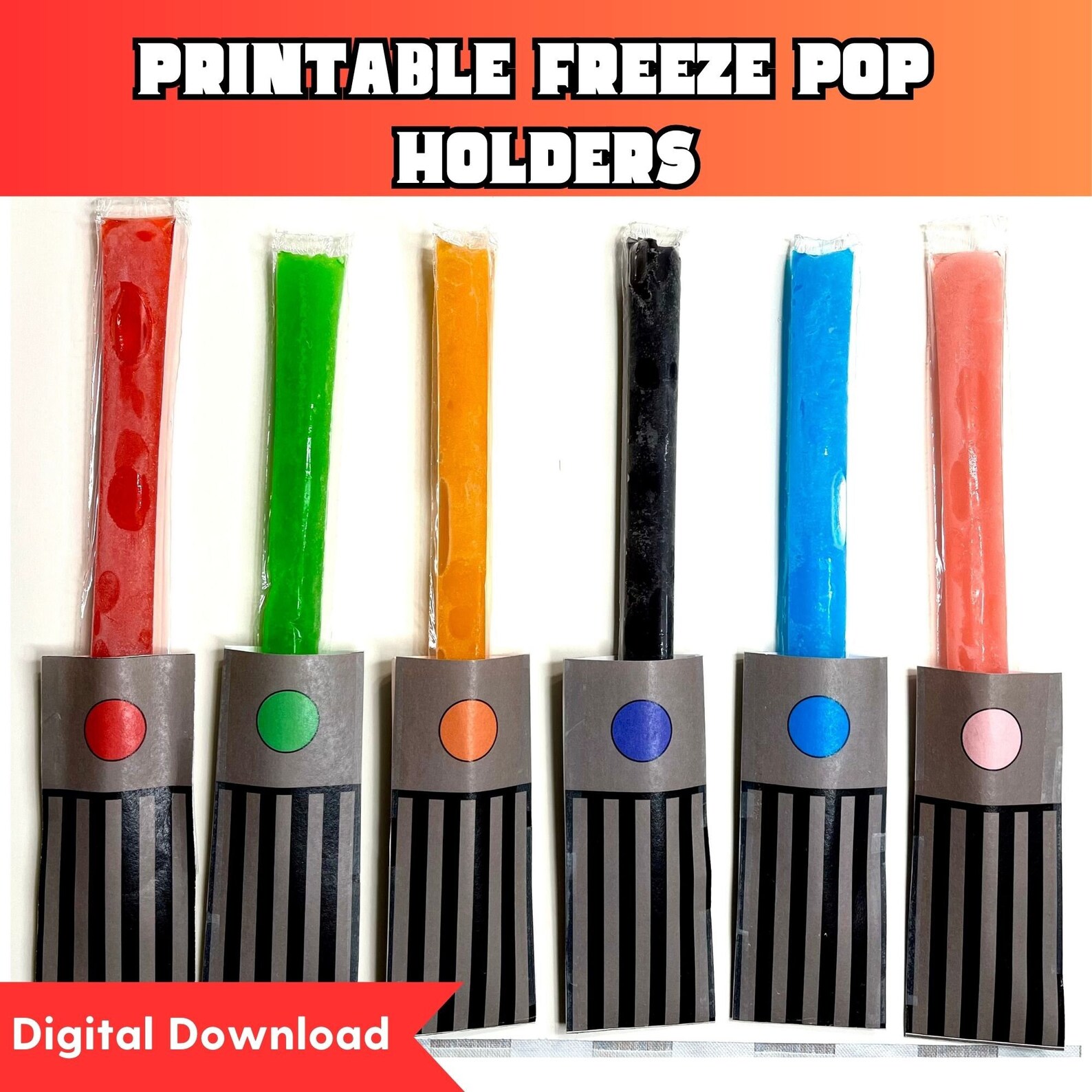 Printable Light Saber Freezer Pop Holder Light Wand Etsy