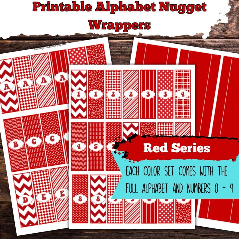 Red Alphabet Hershey Nugget Wrappers: DIY Candy Bar (PDF Printable) - Etsy